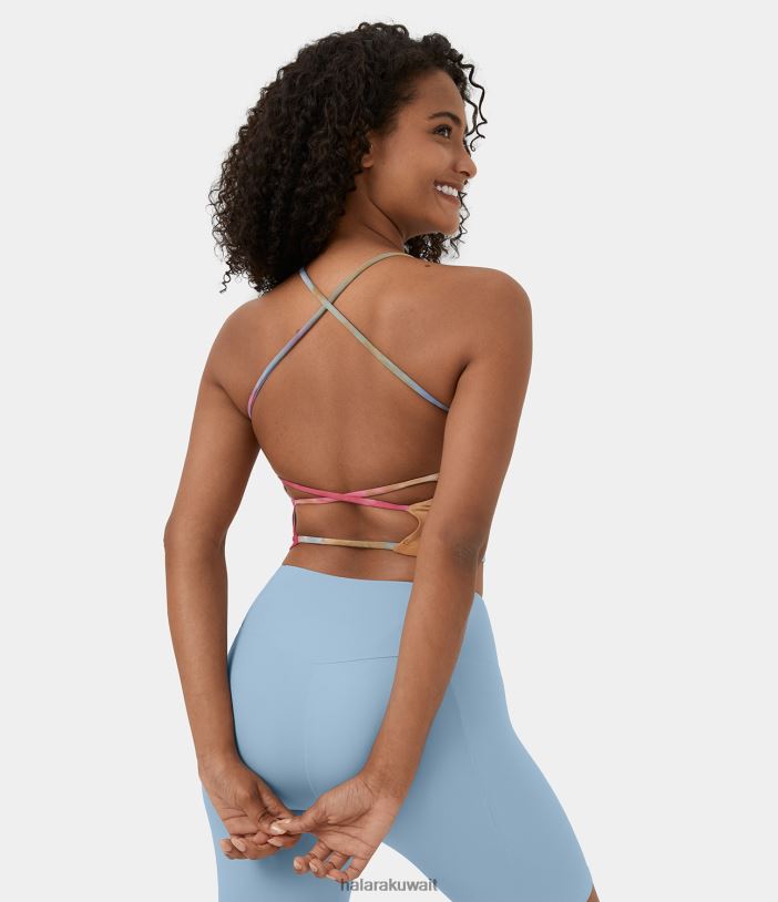 ملابس رياضية صبغة ربطة عنق غروب الشمس TDP4N1787 نحيف Halara قميص يوغا قصير بدون ظهر برقبة على شكل حرف U وصبغ متقاطع ملابس رياضية صبغة ربطة عنق غروب الشمس TDP4N1787 نحيف Halara قميص يوغا قصير بدون ظهر برقبة على شكل حرف U وصبغ متقاطع