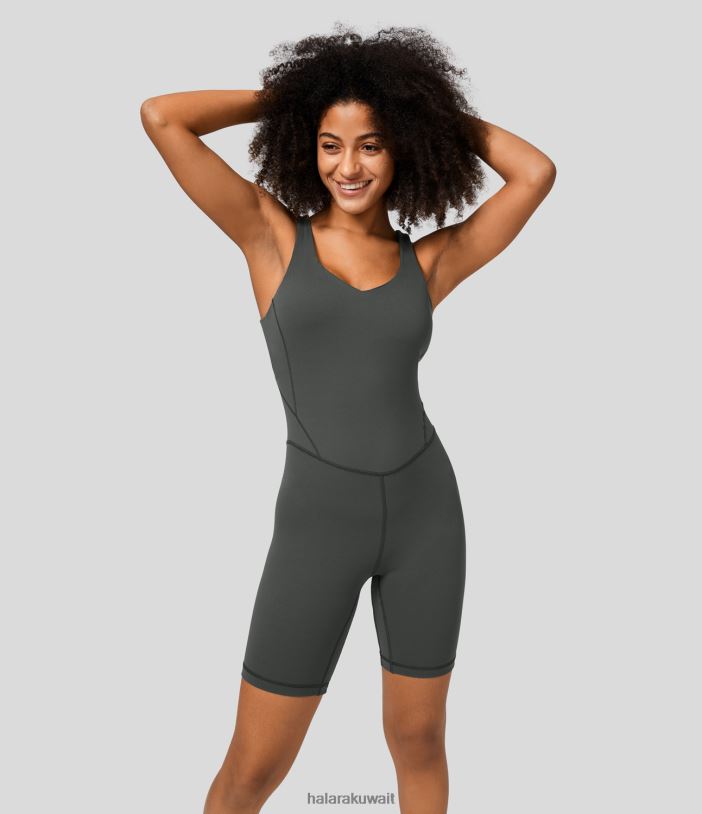 ملابس رياضية اليشم الرمادي الداكن TDP4N2098 نحيف Halara بذلة يوجا مبطنة ورقبة على شكل حرف V بدون ظهر ملابس رياضية اليشم الرمادي الداكن TDP4N2098 نحيف Halara بذلة يوجا مبطنة ورقبة على شكل حرف V بدون ظهر